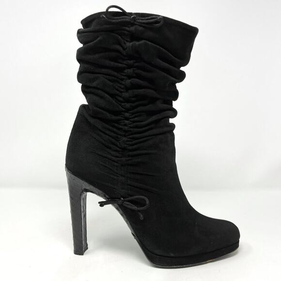 Vintage Gucci Suede Python‑Heel Boots Tom Ford Era (2000s), Women’s US 9  - Picture 3 of 9